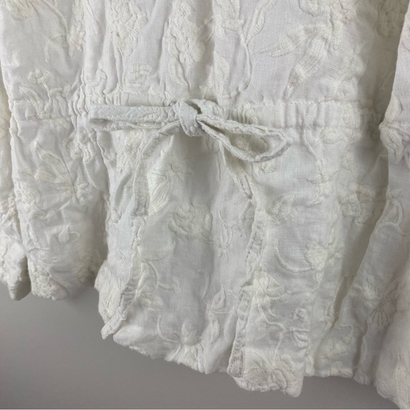 Spiegel Vintage White Embroidered Linen-Blend Blazer - Picture 10 of 14
